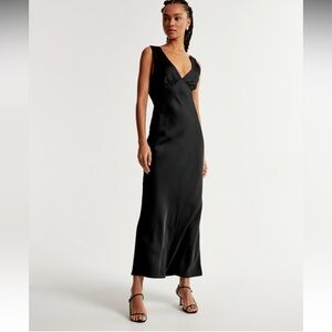 Plunge Cowl Back Maxi Dress Abercrombie Sz L Tall